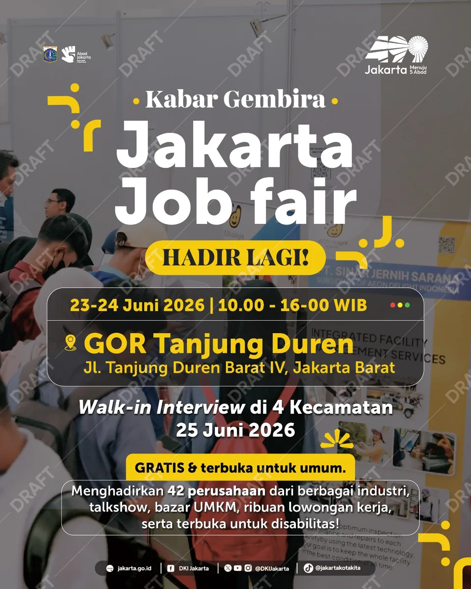 Job Fair Kabupaten Rembang 2026 (Suku Dinas TKTE Wilayah Kabupaten Rembang Barat) : 23-24 Juni 2026